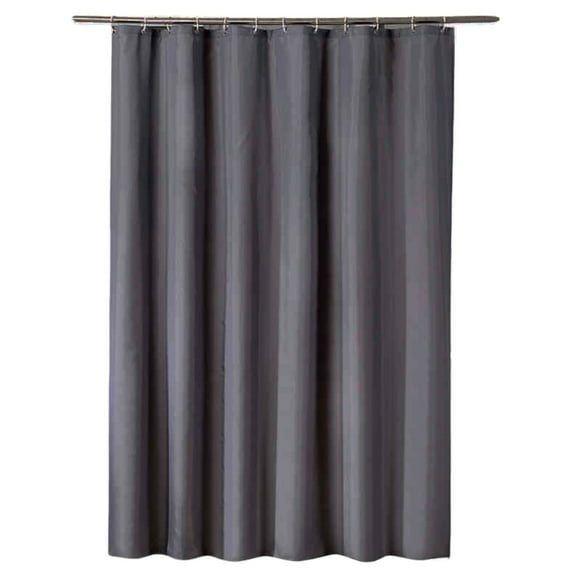 Dark Grey Soft Waterproof Shower Curtain Bath Curtains Various Sizes With Hooks