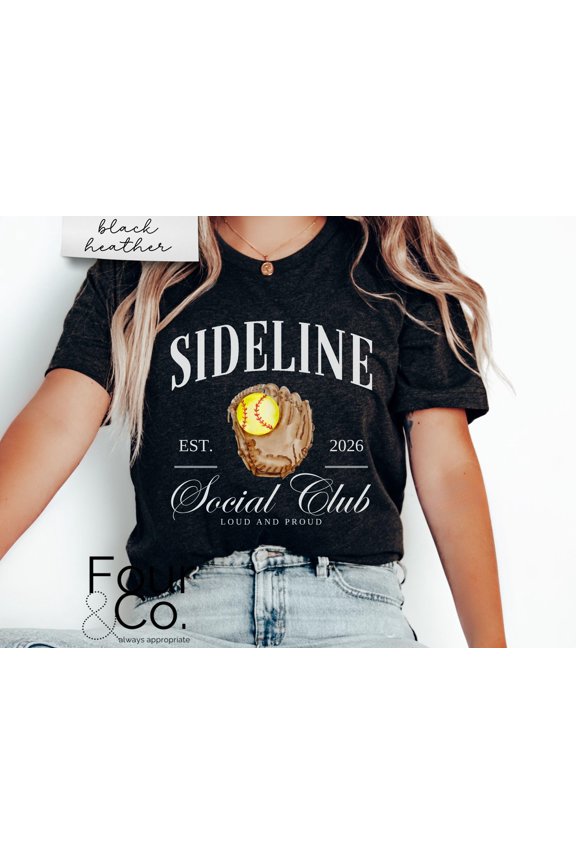 Dark Grey Softball Mama Graphic T-Shirt for Sideline Social Club Enthusiasts