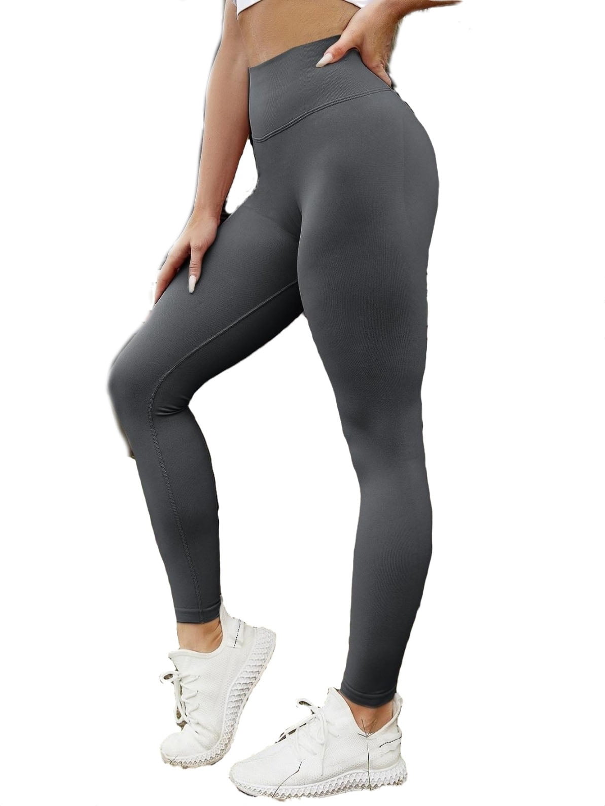 Solid Color Seamless Yoga Pants High Waist Running Fitness - Temu