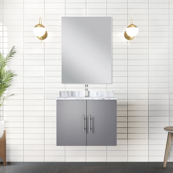 Dark Grey Solid Wood Vanity 22 in. D / Spacious Storage & Scratch Resistant