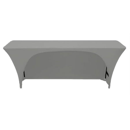 Dark Grey Spandex 6 Foot x 18 Inches - Narrow Classroom Open Back Rectangular Training Table Fitted Tablecloth
