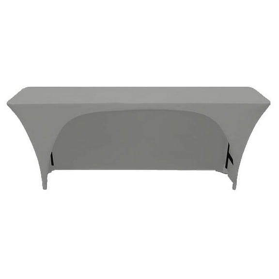 Dark Grey Spandex 6 Foot x 18 Inches - Narrow Classroom Open Back Rectangular Training Table Fitted Tablecloth