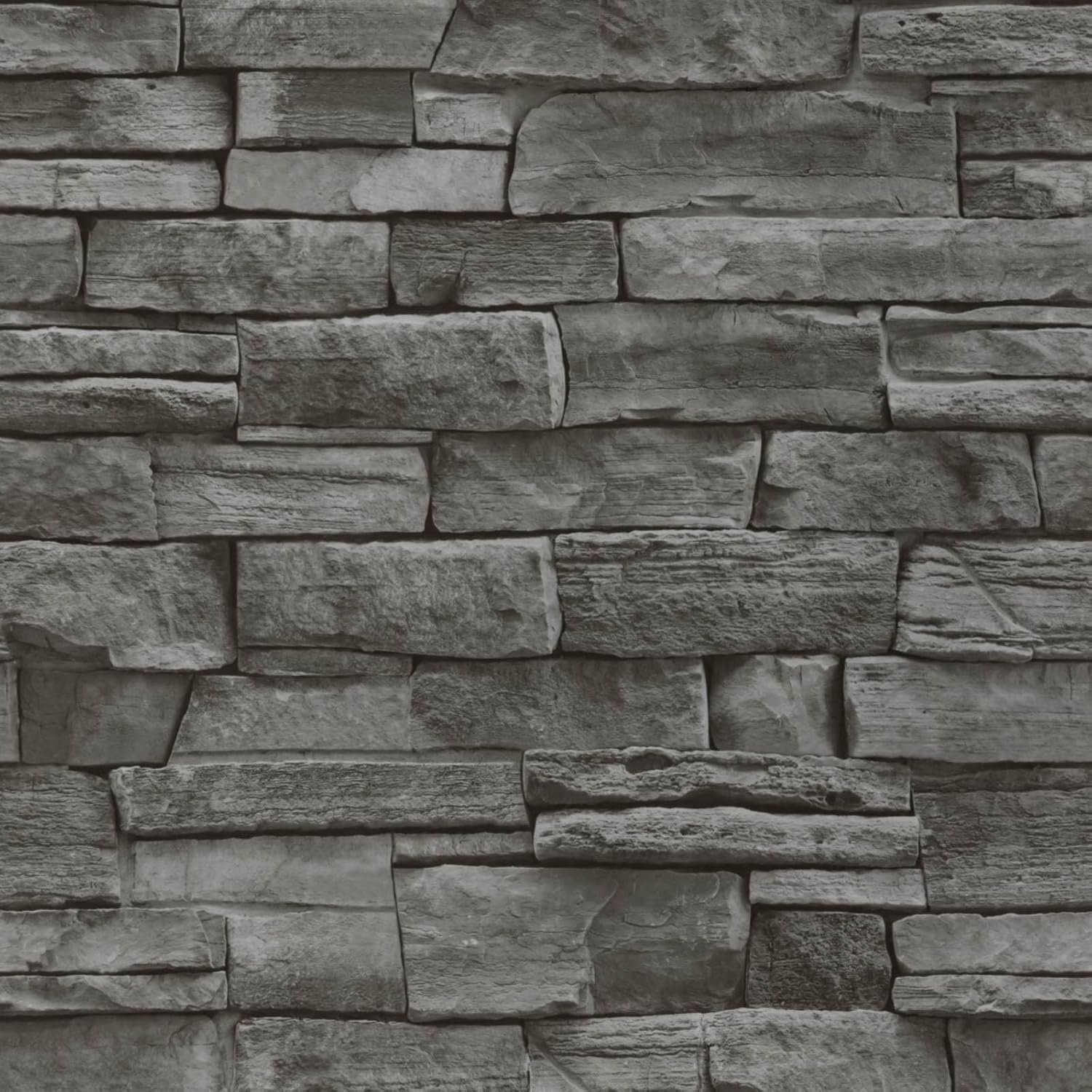 Stunning Faux Stone Look Wallpaper image