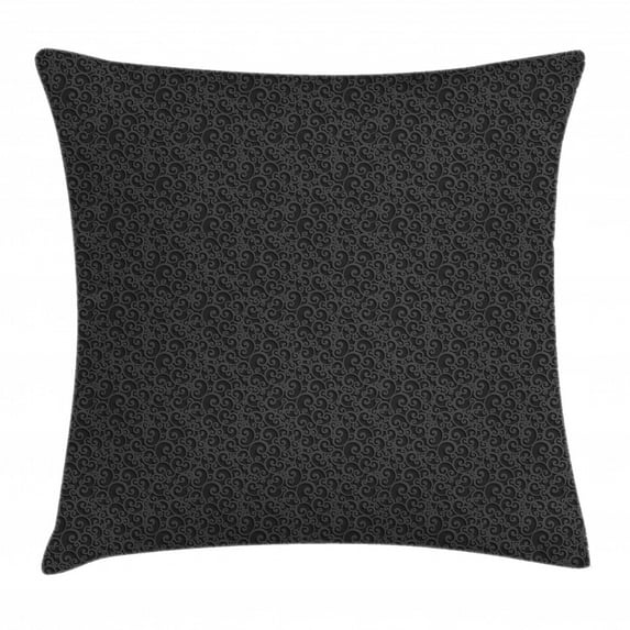 Dark Grey Throw Pillow Cushion Cover, Abstract Victorian 3D Style Swirls Vintage Ornaments Royal Classical Floral Curls, Decorative Square Accent Pillow Case, 16 X 16 Inches, Dark Grey, by Ambesonne