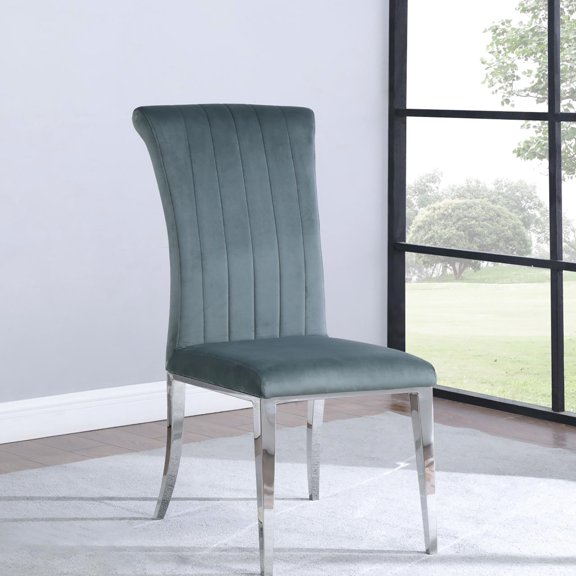 Dark Grey Tufted Back Side Chairs / Deliver Comfortable Dining Moments