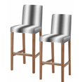 thumbnail image 1 of Dark Grey White Bar Stool Covers Set of 2, Farmhouse Ombre Color Modern Simple Stretch Washable Bar Chair Covers with Backs, Removable Pub Counter Height Chair Cover for Kitchen Dining Room Cafe, 1 of 7
