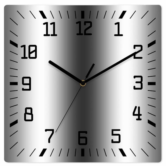 Dark Grey White Wooden Wall Clock Silent Non Ticking, Farmhouse Ombre Color Modern Simple Square Wall Clocks Battery Operated, Decor Clock for Home Office, Living Room, Kitchen, 12 Inch