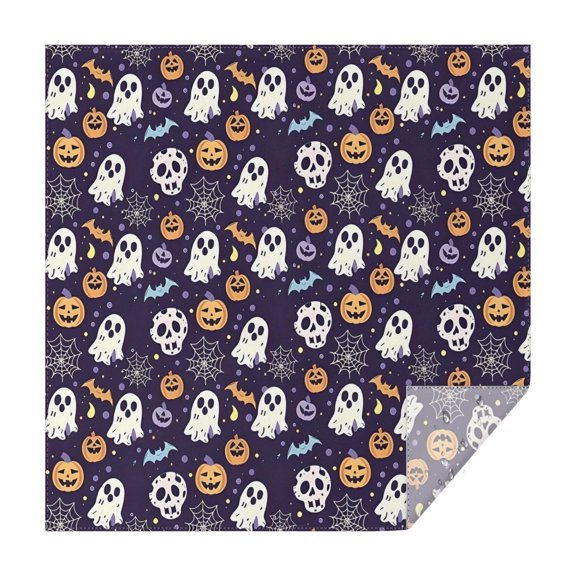 Dark Halloween Pattern Square Tablecloth,Waterproof Square Table Cover,Wipeable Spillproof Washable Table Cover for Home Kitchen Party Decor 52"x52"(132x132cm)