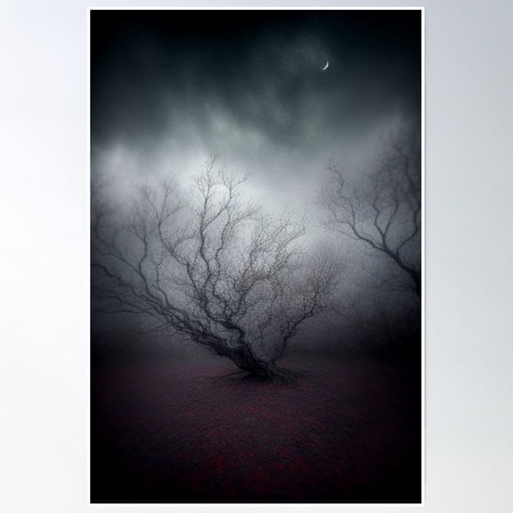 Dark Haunting Scene Poster Wall Art, Modern Wall Decor, 12x18 UNFRAMED