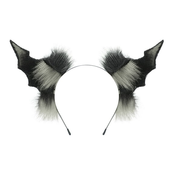 Dark Horn Headband and Tail Clip Set Halloween Accessory Animal Ears Headpiece Prop for Women Men
