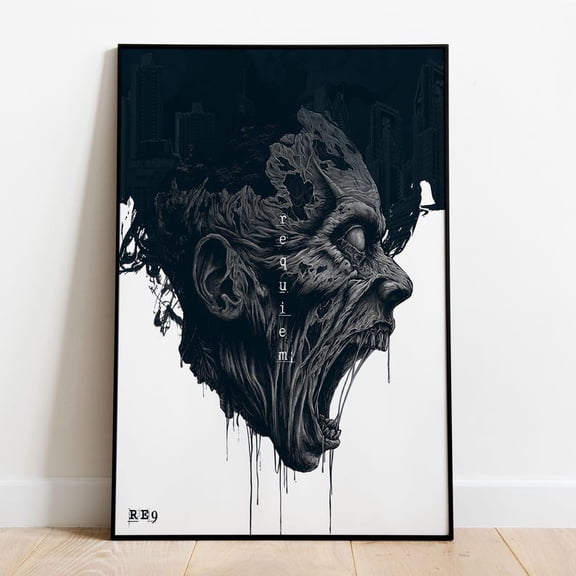 Dark Horror Zombie Art Resident Evil Requiem Poster Gothic Survival Horror Wall Decor 8x12 UNFRAMED