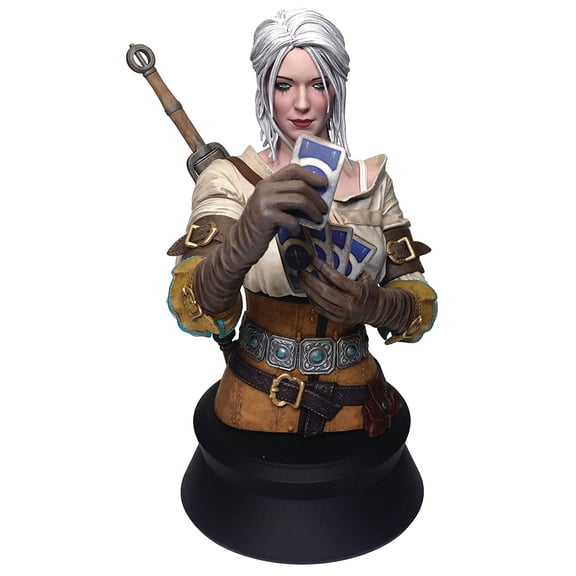 Dark Horse 8 Inch The Witcher 3 Wild Hunt Ciri Playing Gwent Resin Statue Bust