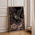 Dark Hummingbird Floral Gothic Botanical Nature Art, Unframed Canvas ...