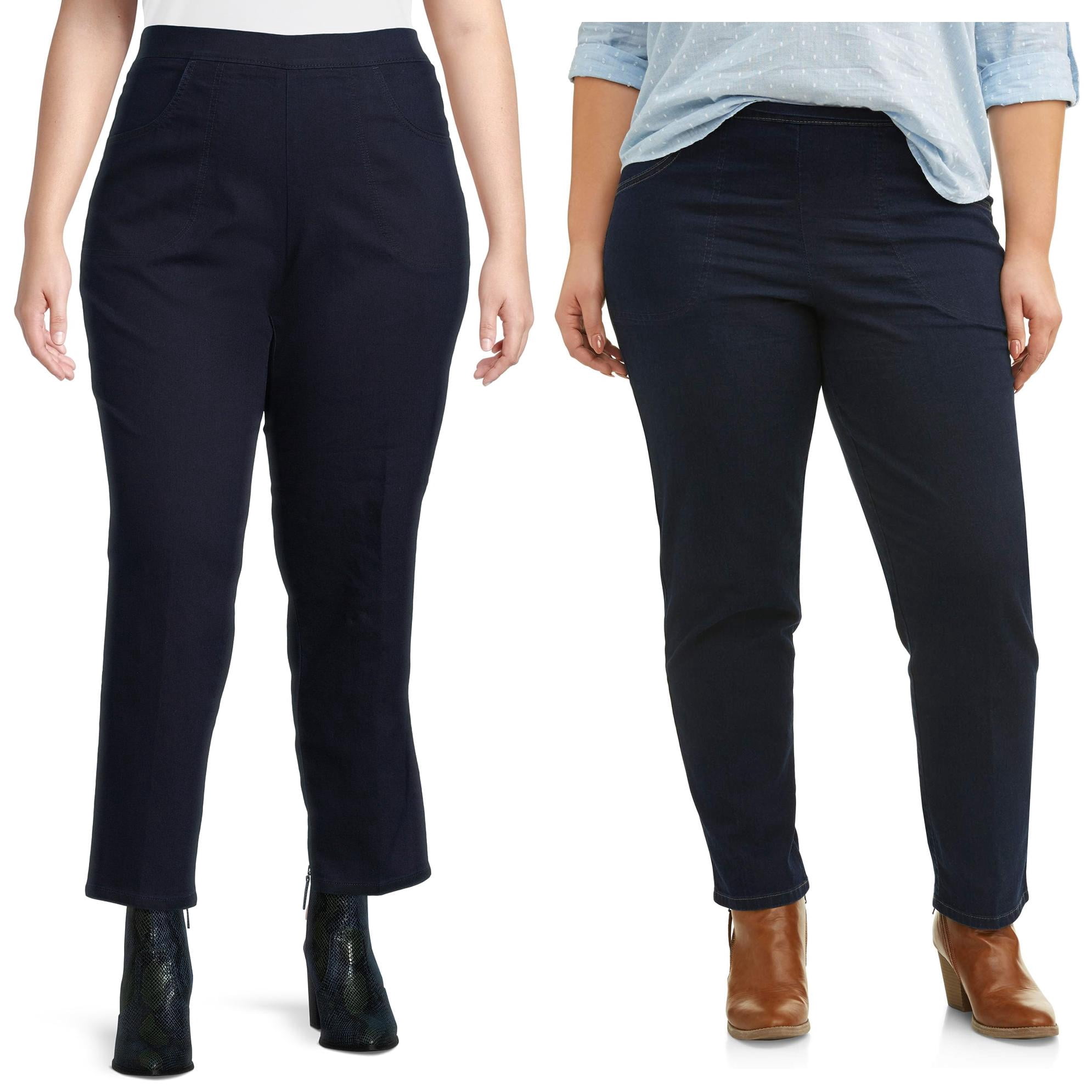 (2 pack) JMS Just My Size by Hanes Women's Plus Size 2 Pocket Pull On Pants, Single and 2 Pack