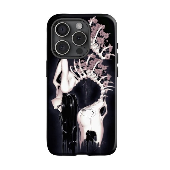 Dark Ink Sketch Abstract Phone Case Artistic Gothic Drawing with iPhone 17 to 11 Pro Max
