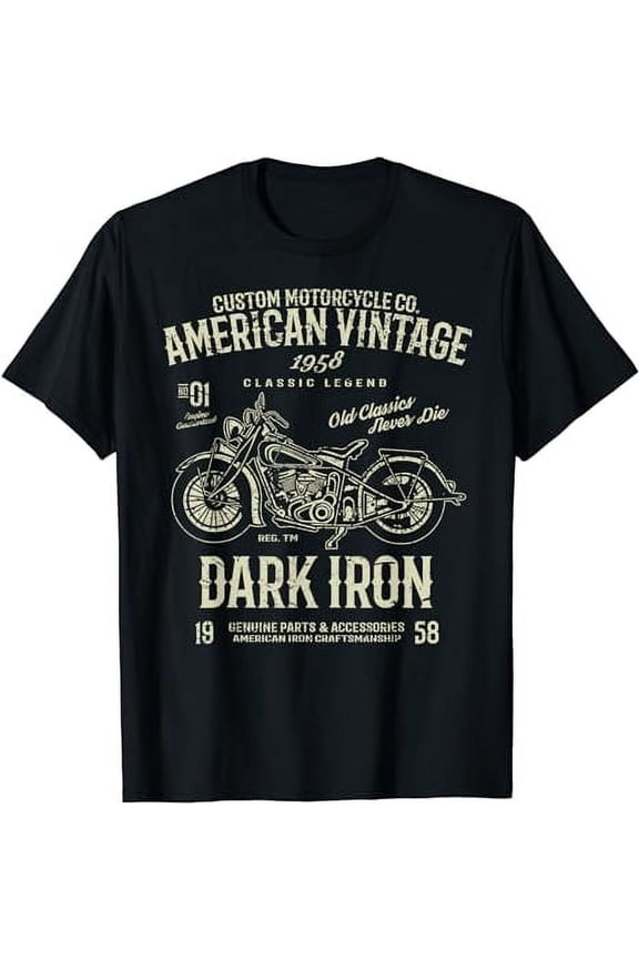 Dark Iron Custom Motorcycle Co. 1958 Classic Vintage T-Shirt