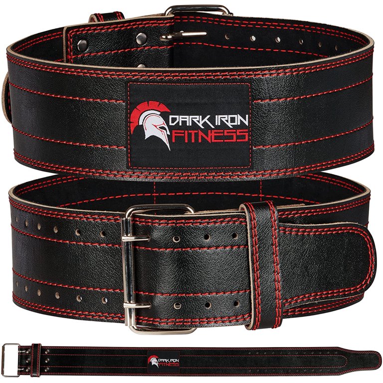 Dark Iron Fitness Weight Lifting Belt for Men & Women - 100% Leather Gym  Belts for Weightlifting, Powerlifting, Strength Training, Squat or Deadlift