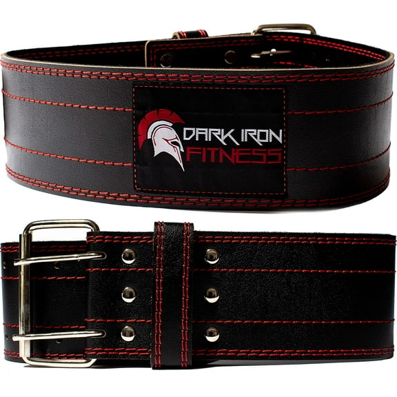 Dark Iron Fitness Weight Lifting Belt for Men & Women - 100% Leather Gym Belts for Weightlifting, Powerlifting, Strength Training, Squat or Deadlift Workout up to 600 Lbs