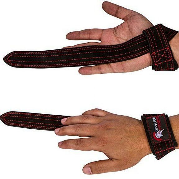 Dark Iron Fitness Weightlifting Leather Suede Lifting Wrist Straps Bundle for Men and Women | Wraps Weight for a Heavy Powerlifting Grip | Hooks with Padded Support
