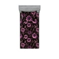 thumbnail image 1 of Dark Jungle Fitted Sheet & Pillow Sham Set, Botany Theme Purplish Tone Flowers Boho with Psychedelic Leaves, Decorative Printed 2 Piece Bedding Decor, Twin, Pale Fuchsia Dark Fuchsia, by Ambesonne, 1 of 2