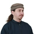 thumbnail image 1 of Dark Khaki Afghan Style Faux Wool Stretchable Pakol Mujahidin Kufi Hat, 1 of 6
