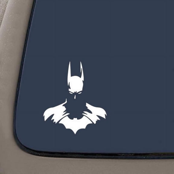 Dark Knight Batman Vinyl Decal Sticker | 6-Inches Wide | White Vinyl Decal | Car Truck Van SUV Laptop Macbook Wall Decals