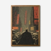 Dark Knight City Rain Noir Gotham Canvas Wall Art