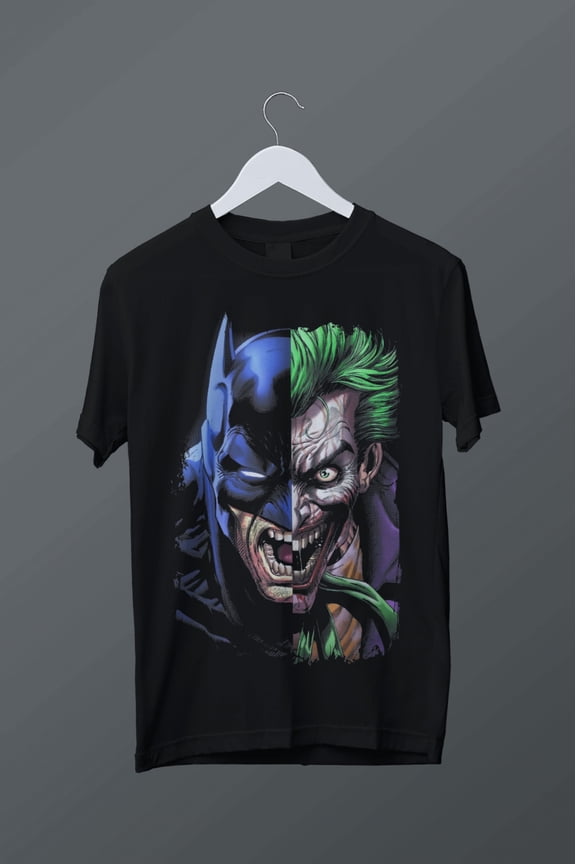 Dark Knight & Clown Prince Split Face shirt