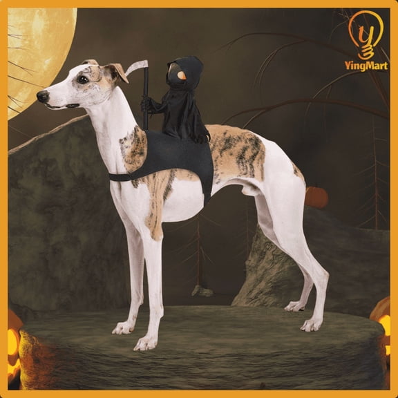 Dark Knight Pet Costume Dog Cat Halloween Outfit Funny Rider Shirt YingMart Cosplay Clothes Cute Apparel for Small Large Pets (Black, S)