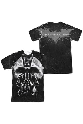 Dark Knight Rises Big Bane Head Unisex Adult Sublimated Costume T Shirt (Front/Back), Medium Multicolor