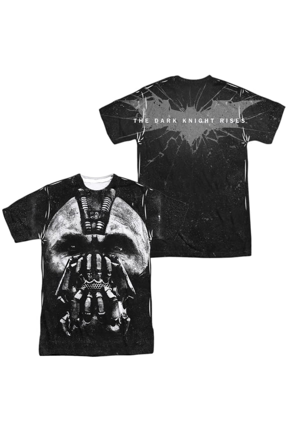 Dark Knight Rises Big Bane Head Unisex Adult Sublimated Costume T Shirt (Front/Back), Medium Multicolor