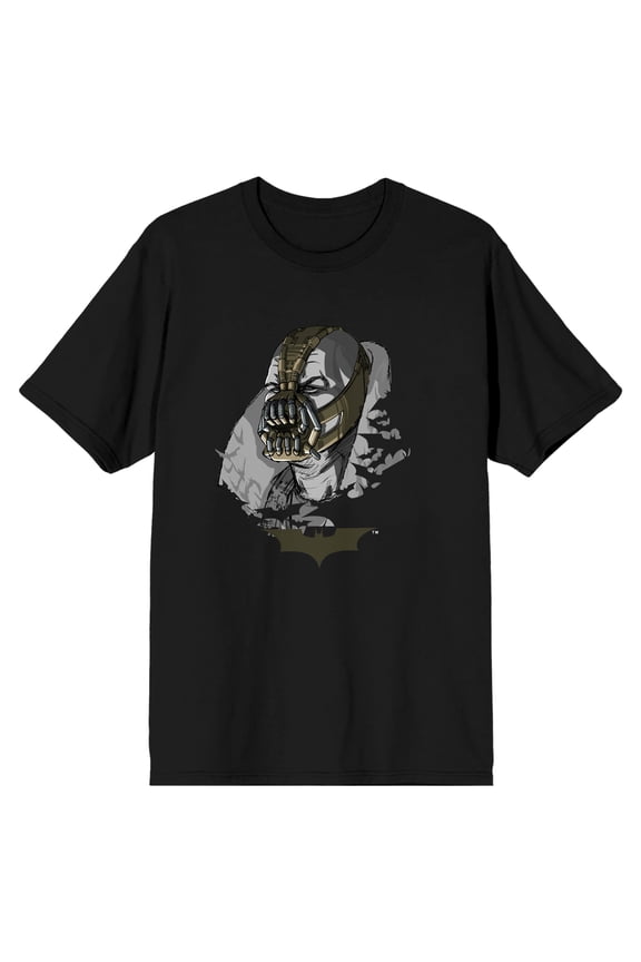 Dark Knight Trilogy Bane Villain Men's Black Graphic Tee-Small