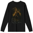 thumbnail image 1 of Dark Knight Trilogy Batman in Flames Men's Black Long Sleeve Shirt-XL, 1 of 1