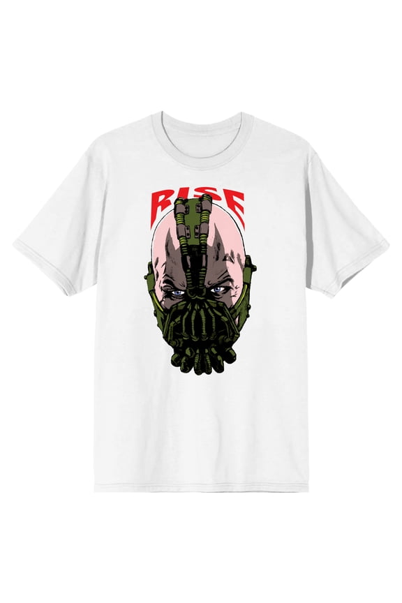 Dark Knight Trilogy Rise of Bane Men's White Graphic Tee-XXL