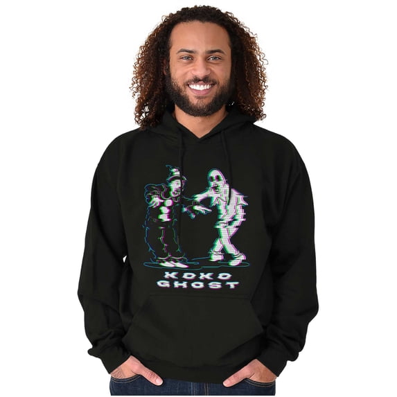 Dark Koko Ghost The Clown Glitch Graphic Pullover Hoodie Brisco Brands S