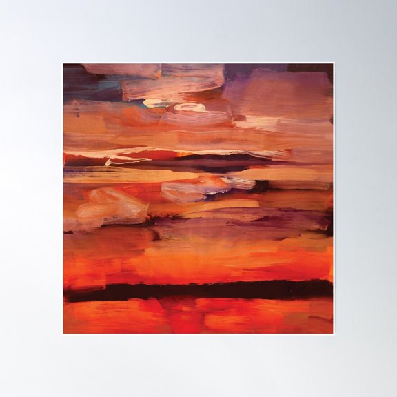 Dark Landscape Poster Wall Art, Modern Wall Decor, 16x16 UNFRAMED