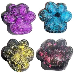 Dark Laser Galaxy Cat Paw Squishy for Adults Deep Space Glitter Sensory Gadget Soft Tactile Office Desk Accessory Rebound Pressure Relief 1 Pack