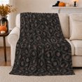 thumbnail image 1 of Dark Leopard Print Autumn, Festive Halloween Scene, Warm Flannel Blanket for Cabin and Lodge with Detailed Artwork, Wildlife Lovers Halloween Gift, Festive Home Decor, 1 of 7