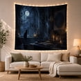 thumbnail image 1 of Dark Library Room With Moonlit Window, Moody Dark Academia Style for Book Lovers, Library Wall Art, Housewarming Gift, Tapestry Wall Hanging for Study Room and Home Library, 1 of 7