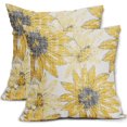 thumbnail image 1 of Dark Light Yellow Pillow Covers 20x20 Set of 2 Retro Sunflower Flowers Print Decorative Throw Pillows Outdoor Modern Art Floral Pillowcase Square Linen Cushion Case for Home Sofa Couch Bed, 1 of 6