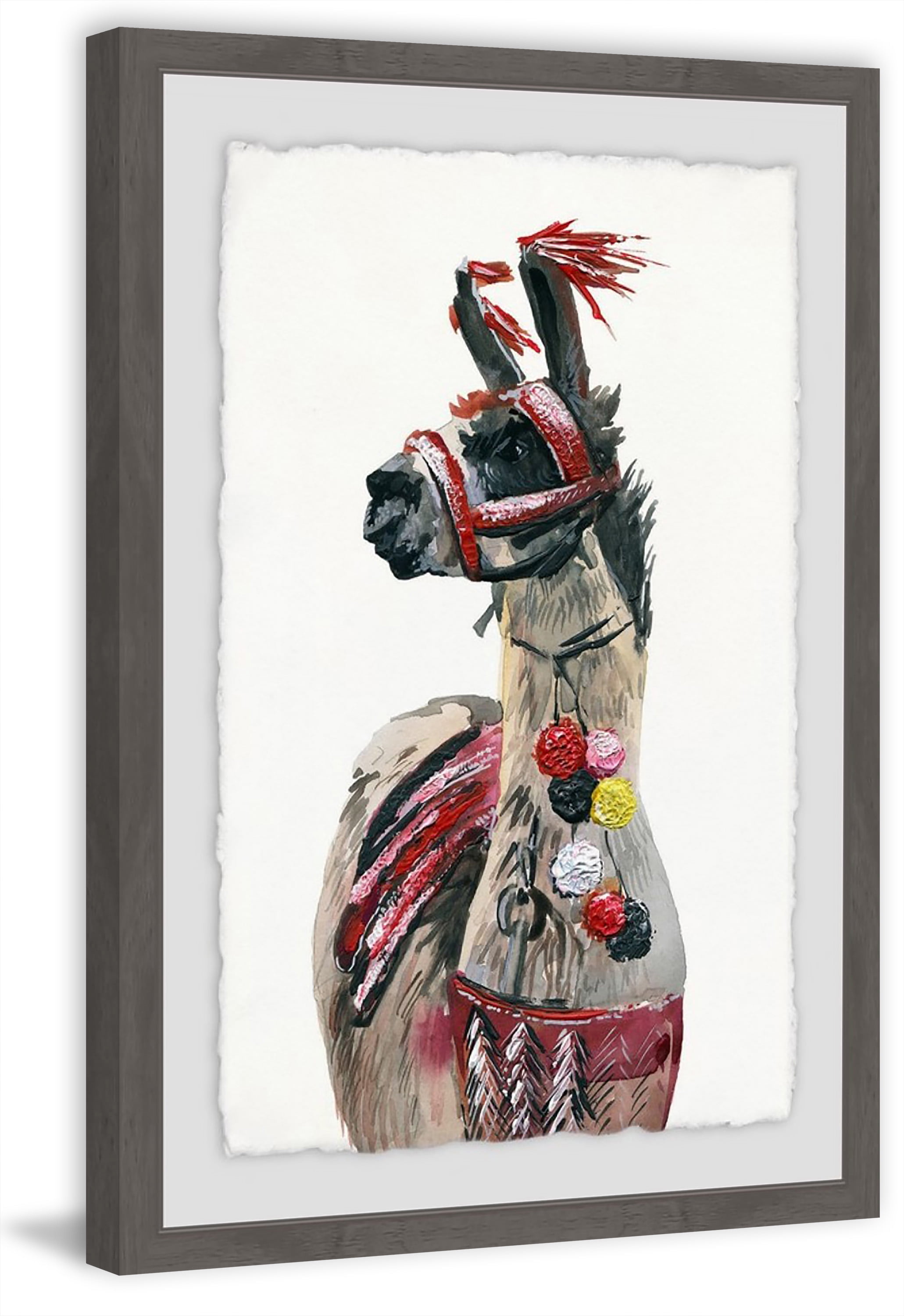 Dark Llama Framed Painting Art Print, 24.00" x 1.50"