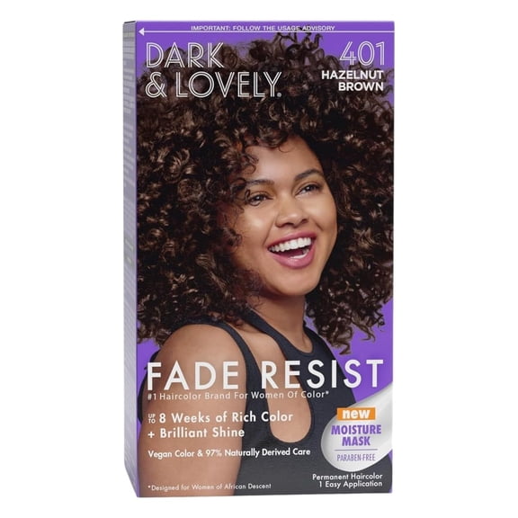 Dark & Lovely Fade Resist Permanent Haircolor, 401 Hazelnut Brown, 1 Ea..