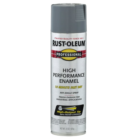 6 Pack, Dark Machine Gray, Rust-Oleum Professional High Performance Gloss Enamel Spray Paint-7587838, 15 oz