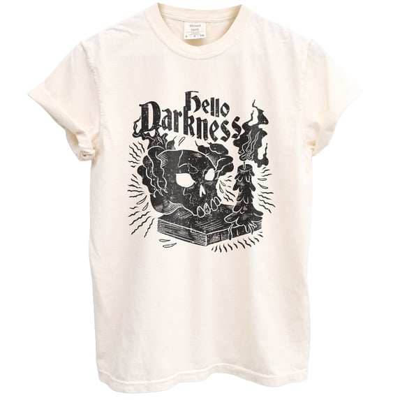 Dark Magic Book Fun Graphic Tee T-Shirts for Women Men, Short Sleeve Tops - Vintage Ivory