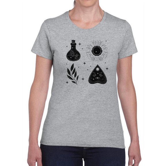 Dark Magical Items Shaped T-Shirt Women -Image by Shutterstock, Female 3X-Large