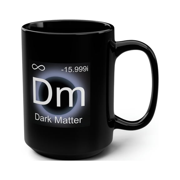 Dark Matter Ceramic Black Mug, 15oz By JC Designs