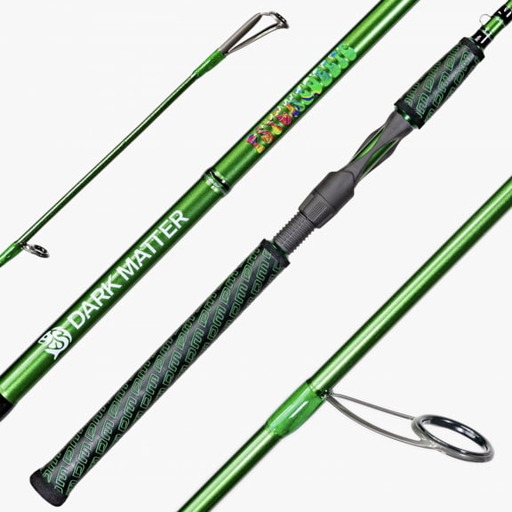 Dark Matter P7IS-MH-GR Psychedelic Inshore Spinning Rod, 7', Green