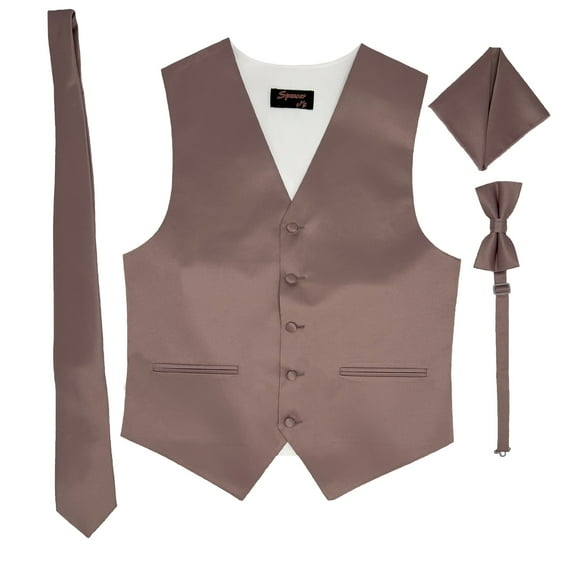 Dark Mauve Men's Satin Vest Spencer J's - M
