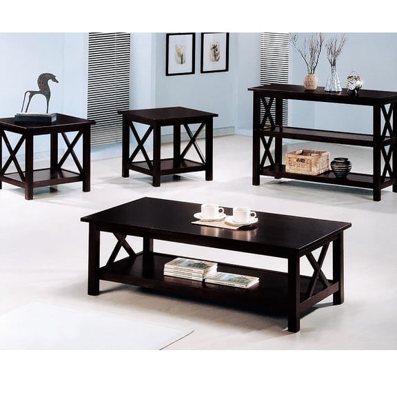Dark Merlot Wood Occasional Tables | Ideal for Primary Living Space | Offer Convenient Storage and Display