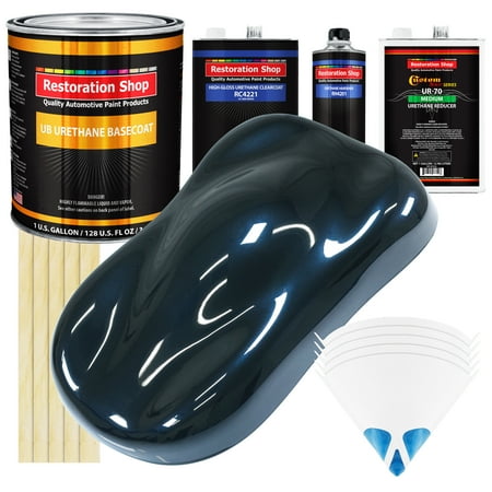 Dark Midnight Blue Pearl Gallon URETHANE BASECOAT CLEARCOAT Car Auto Paint Kit